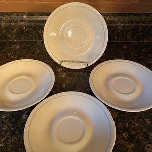 Set of 4 Corelle saucers. 6 1/4”
